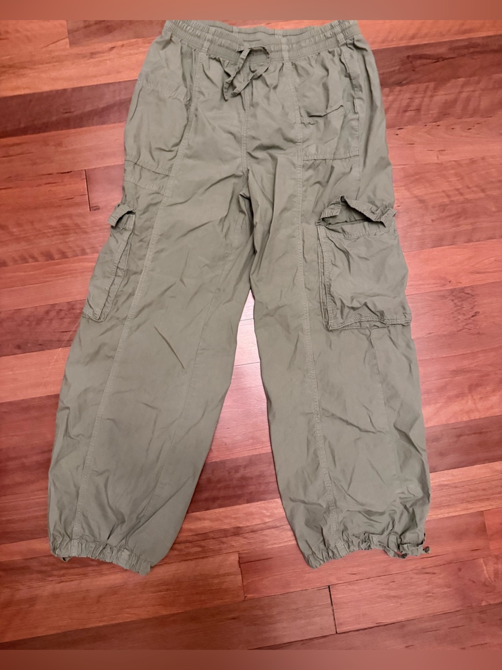aerie Olive Green Cargo Jogger Pants with Drawstring